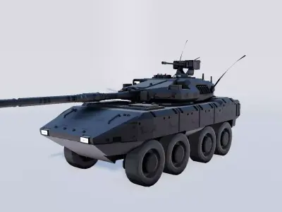 Tank Destroyer Low poly Low-poly 3D model