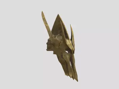 Golden Winged Helmet Low-poly 3D model