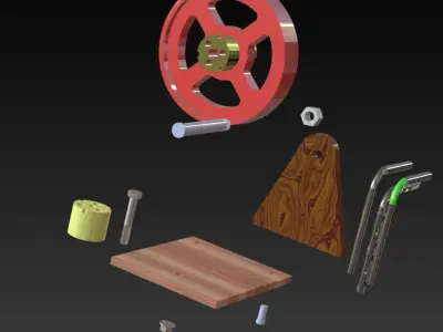 piston rotary wheel Free 3D model