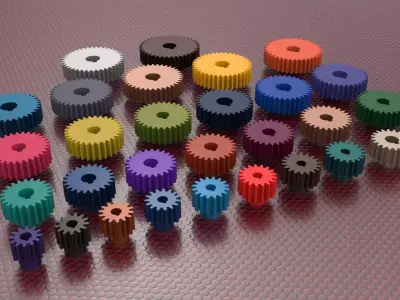 JIS Spur Gear Free 3D model