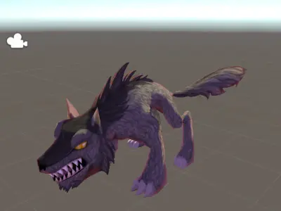 Wolf Rigged Animated Low Poly 3D model Low-poly 3D model