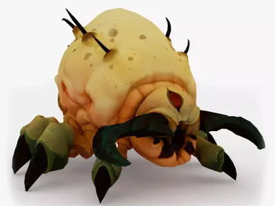 Grub Rigged and Animated Low-poly 3D model