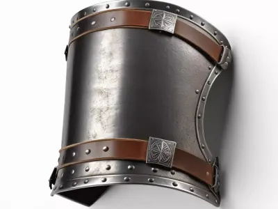 Medieval Fantasy Metal Arm Gauntlet 3D model