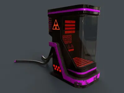 Sci-Fi Teleportation Capsule V1 - 03 Low-poly 3D model