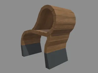 Low Poly Bench 06 Low-poly 3D model