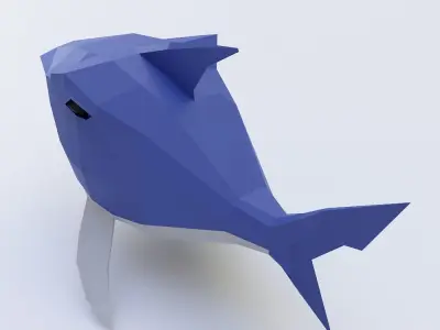 Small shark Fish low poly 3d model  Low-poly 3D model