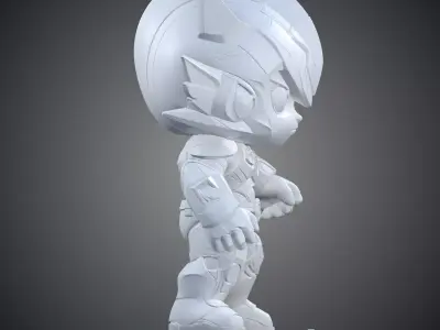 Chibi Mecha Warrior Cute Armored Hero Figurine PM-378 3D print model