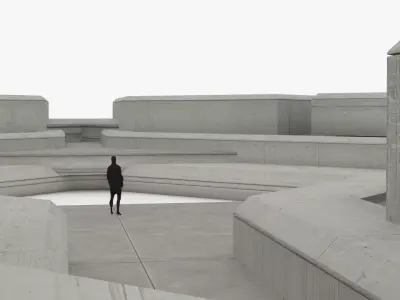 Brutalist Benches 27 Low-poly 3D model