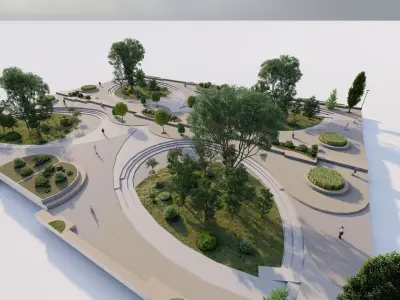 public park-Private Park Landscape Urban 3D model