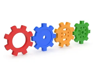 4 Different Gear Low-poly 3D model