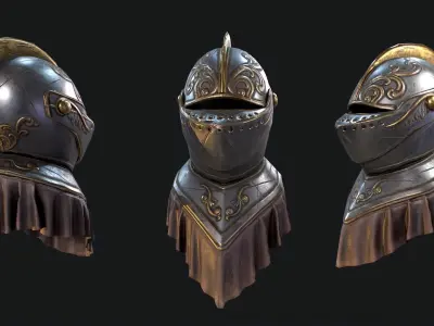 Medieval Helmet 2 Low-poly 3D model