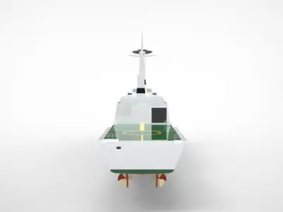 Millitary ship la fayette class frigate 3D model