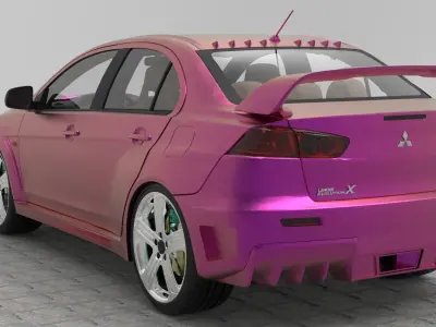 Mitsubishi Lancer Evolution Free low-poly 3D model