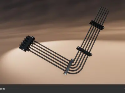 Pipes and Cables Low-poly 3D model