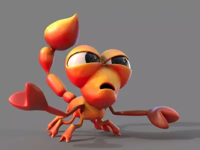 cartoon scorpion Low-poly 3D model