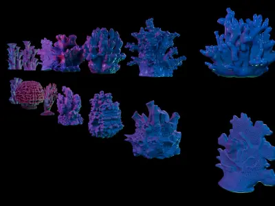 Tropical Coral Pack Free low-poly 3D model