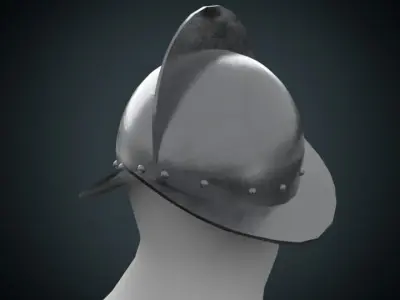 Morion shield Low-poly 3D model