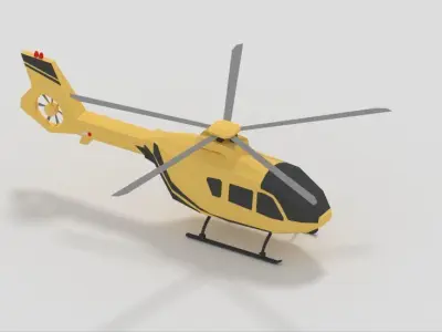 Low Poly Helicopter Game Ready Low-poly 3D model