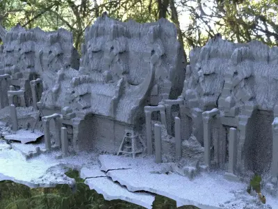 Forest temple entrance 3D model