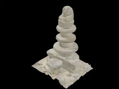 seated stone Buddha 3D model