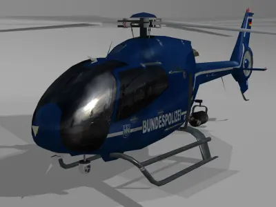 Eurocopter EC-120 Bundespolizei livery Low-poly 3D model