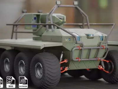 UGV with automatic Natter Turret 3D model