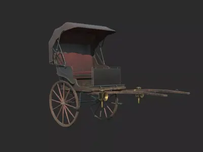  carriage animal-drawn vehicle passenger vehicle 3D model