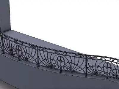 Christian church handrail 3D model