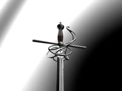 Italian rapier Low-poly 3D model