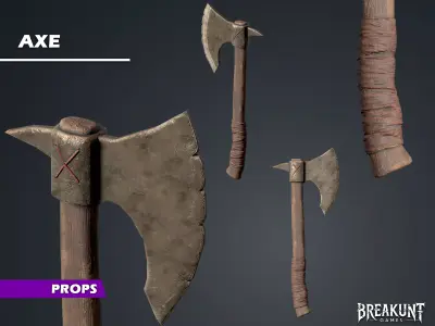  Axe - Game Ready Optimized Low-poly 3D model