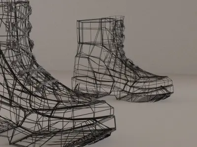 Military Style Boots Low-poly 3D model