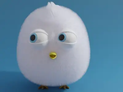 Chick bird with big eyes Free low-poly 3D model