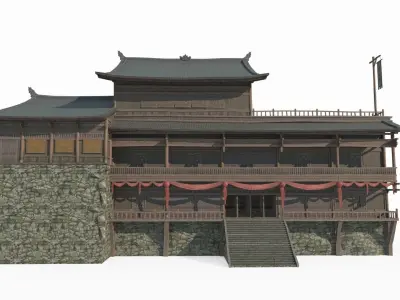 East Asian Ancient Architecture Inn 3D model