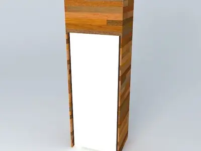 Closet Refrigerator wood Free 3D model