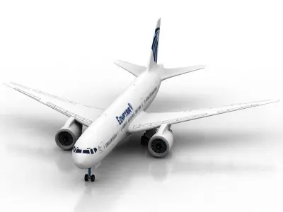 Eghypt Air Plane Boing 777 3D model