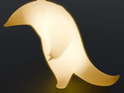 Indirect lighting of a menacing anteater Low-poly 3D model