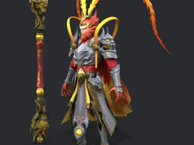 The Monkey King Low-poly 3D model