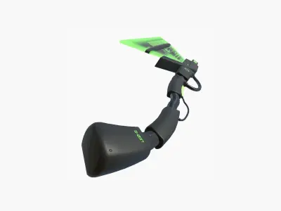 SciFi War Axe A03 Black Green - Sci Fi Weapon Design Low-poly 3D model