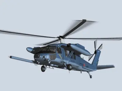 JASDF  UH-60J Rescue helicopter early model 3D model