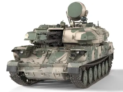 ZSU 23 4 Shilka Self Propelled Anti Aircraft Gun Low-poly 3D model