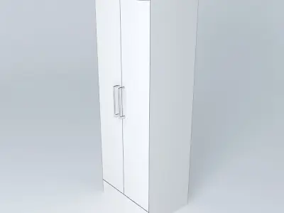 Simple white wardrobe  Free 3D model