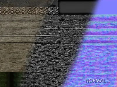 Wooden Ancient Door Low-poly 3D model