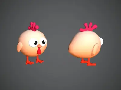 Animals Cute Cartoony Animals Low-poly 3D model