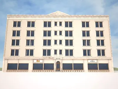 Apartment Building 158 Low Poly 3d Model Low-poly 3D model