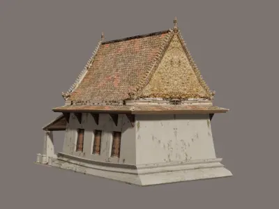 Ancient-thai temple Low-poly 3D model