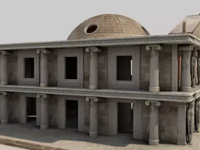 Fantasy Classical Modular Temple PBR Textured 3D model