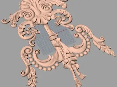 European furniture 3D relief models for CNC wood engraving E172 3D model