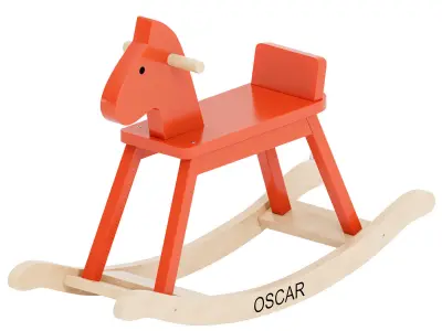 Orange Red Rocking Horse  Free 3D model