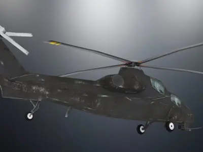 Low-Poly CAIC Z-10 Twin-Turboshaft Attack Helicopter Low-poly 3D model