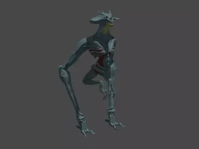 Pale Crawler The Rake Creature of Mutation 3D model